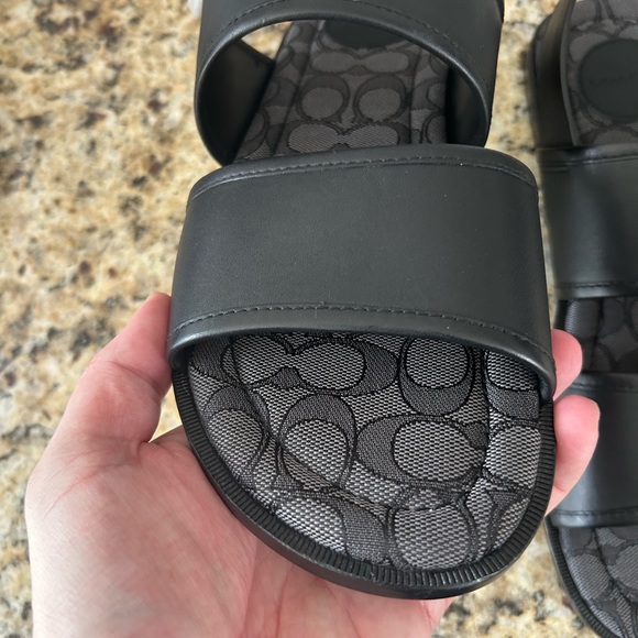 NIB Mens Coach Black 2 Strap sandals. Size 11 - Picture 6 of 9